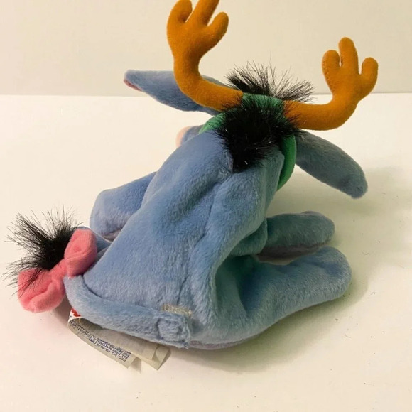 Disney Christmas Eeyore Fisher Price Star Bean Bag Plush Stuffed Toy Reindeer - Picture 4 of 10